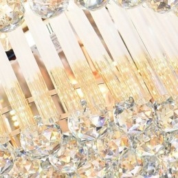 Moderne plafondlamp met kristallen, luxe ronde verlichting