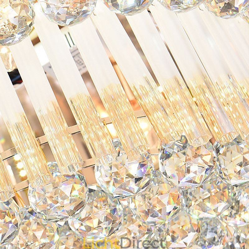 Moderne plafondlamp met kristallen, luxe ronde verlichting