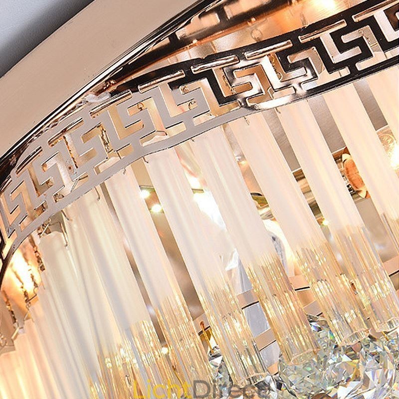 Moderne plafondlamp met kristallen, luxe ronde verlichting