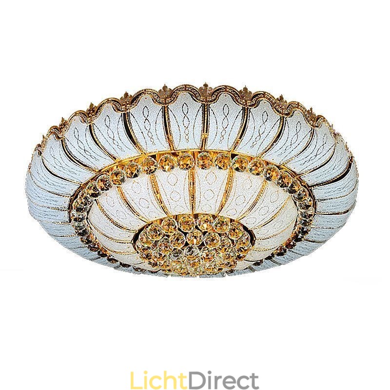 Moderne eenvoudige plafondlamp met kristallen, rond