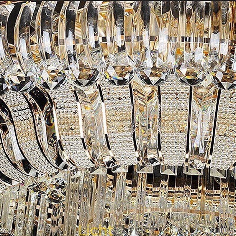 Luxe Kristallen Plafondlamp Goud Inbouw Ronde Verlichting