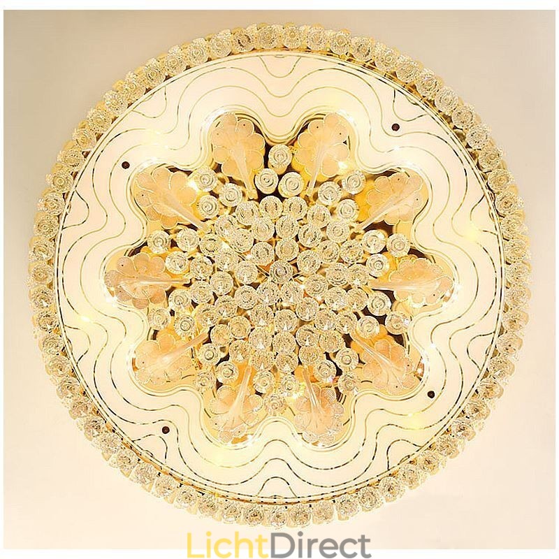 Elegante plafondlamp met gouden kristallen