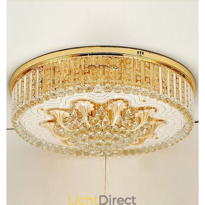 Elegante plafondlamp met gouden kristallen