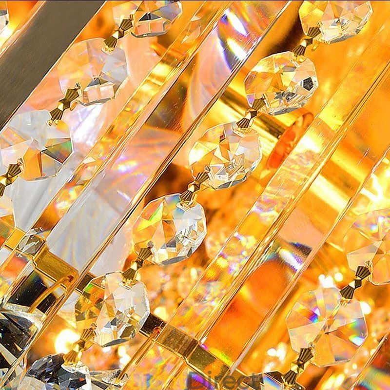 Elegante plafondlamp met gouden kristallen