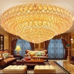 Luxe kristallen plafondlamp Europese ronde inbouwverlichting