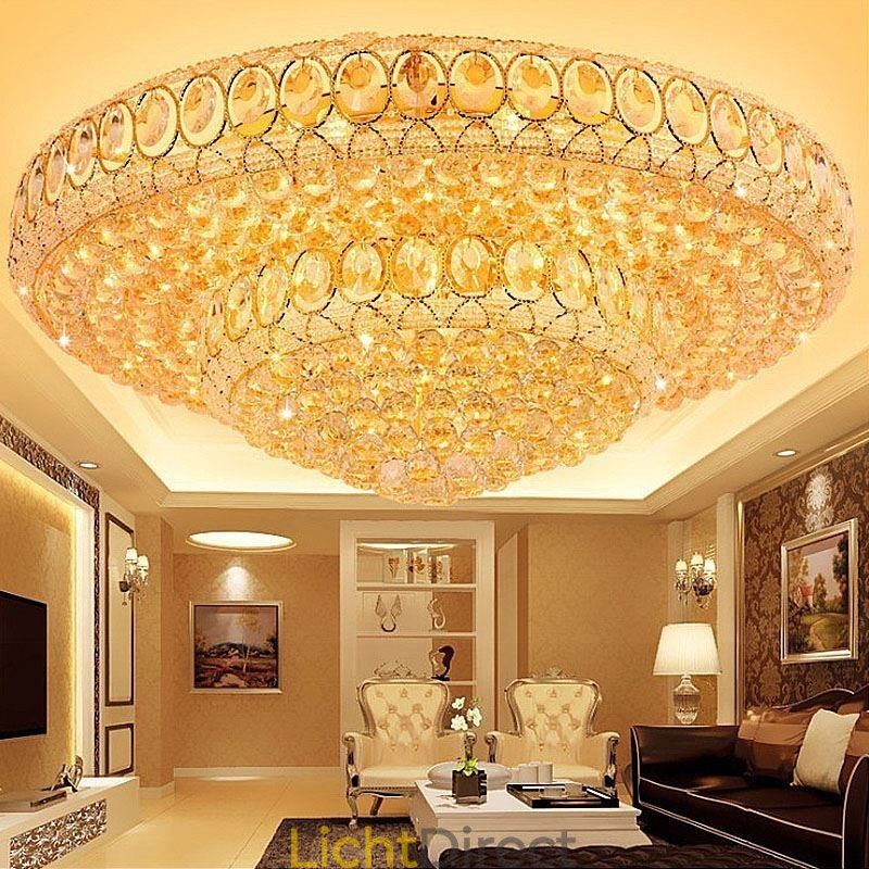 Luxe kristallen plafondlamp Europese ronde inbouwverlichting