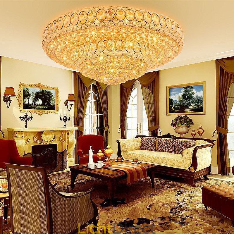 Luxe kristallen plafondlamp Europese ronde inbouwverlichting