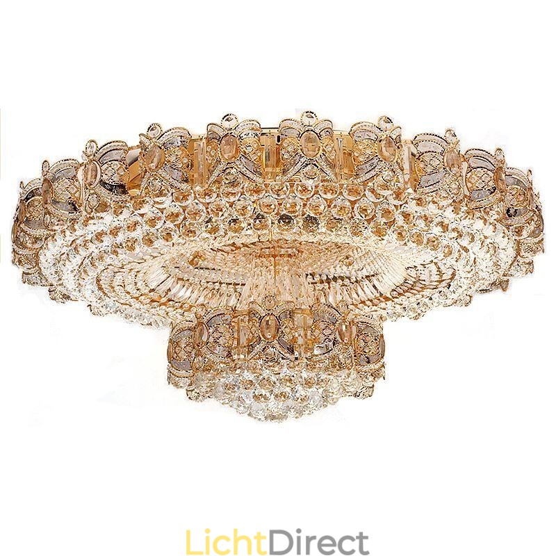 Moderne gouden kristallen plafondlamp ronde inbouwverlichting