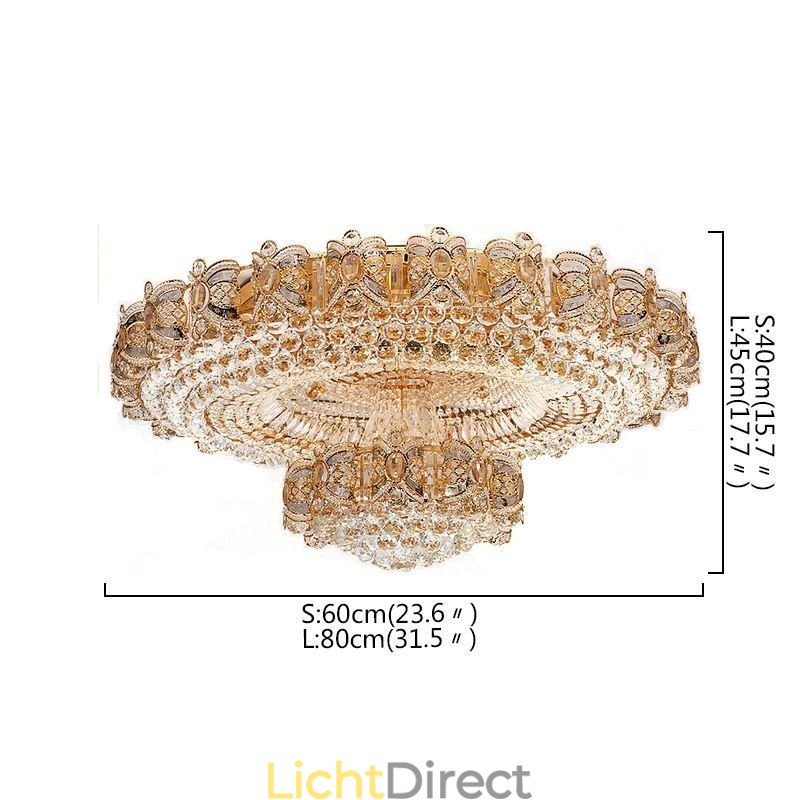Moderne gouden kristallen plafondlamp ronde inbouwverlichting