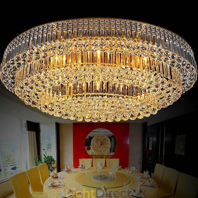Plafondlamp met kristallen, inbouw, Europees ovaal