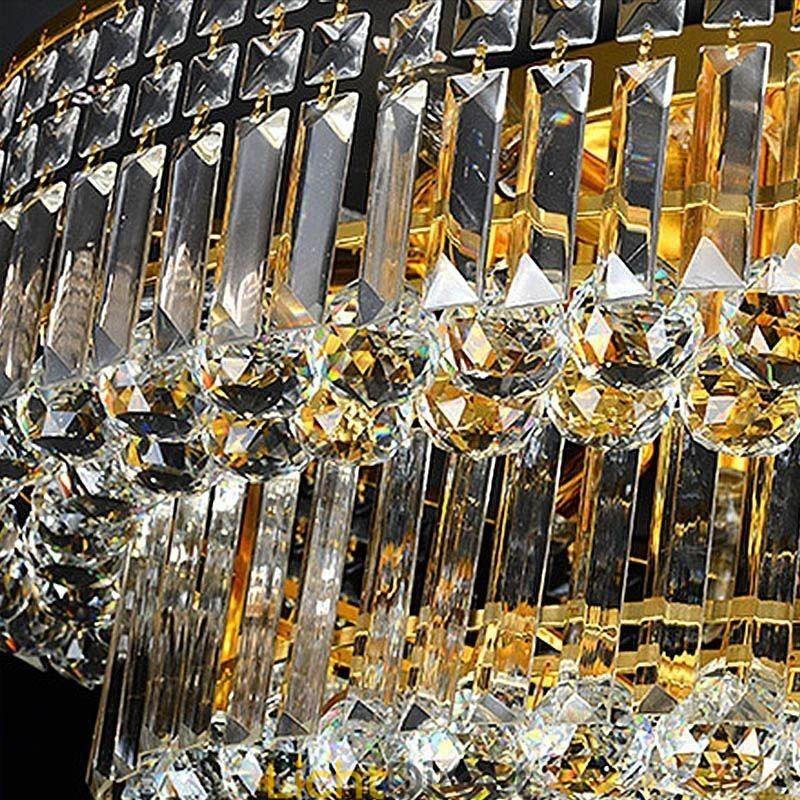 Plafondlamp met kristallen, inbouw, Europees ovaal