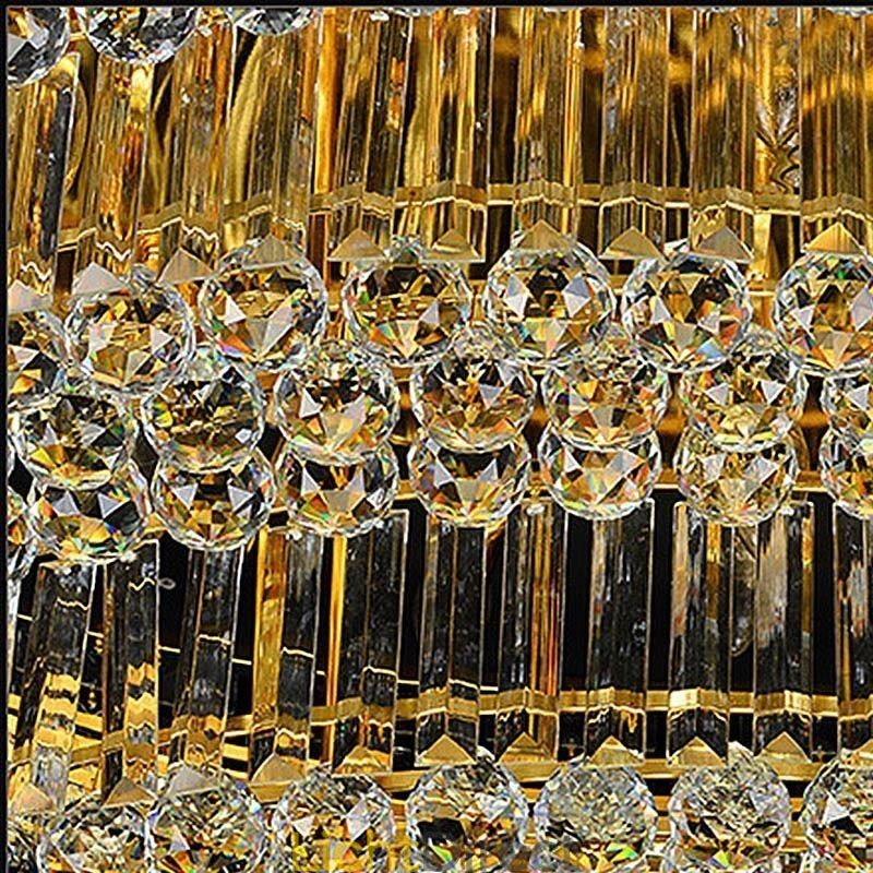 Plafondlamp met kristallen, inbouw, Europees ovaal