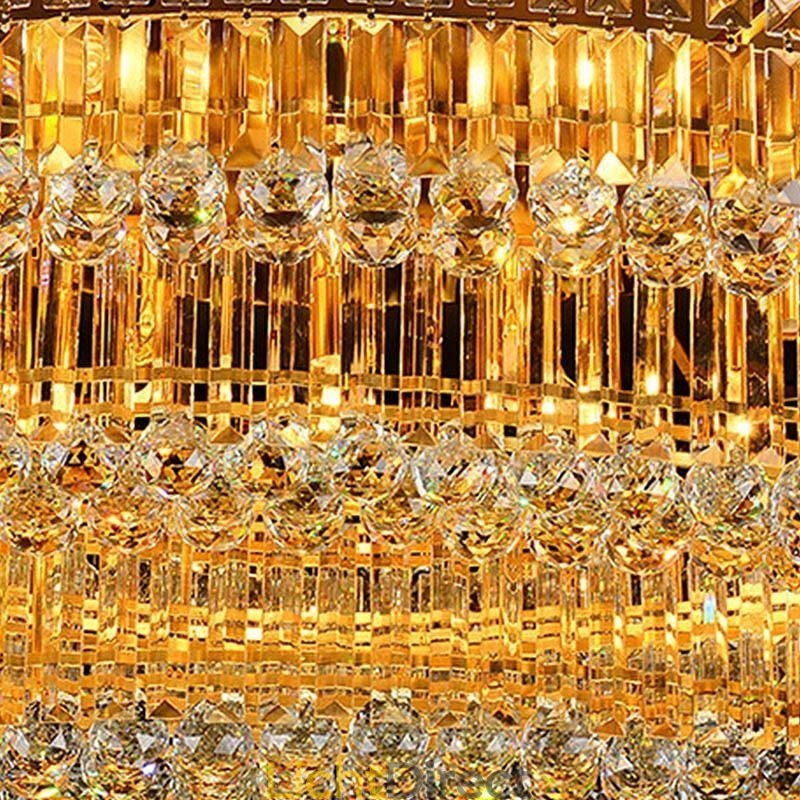 Plafondlamp met kristallen, inbouw, Europees ovaal