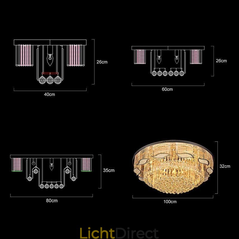 Kristallen plafondlamp, moderne, eenvoudige ronde plafondlamp