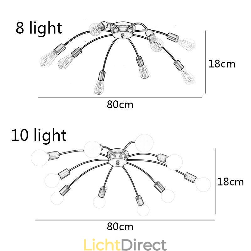 Plafond Spider Lamp Antiek Klassieke Inbouw Eetkamerlamp 8 10 Armen