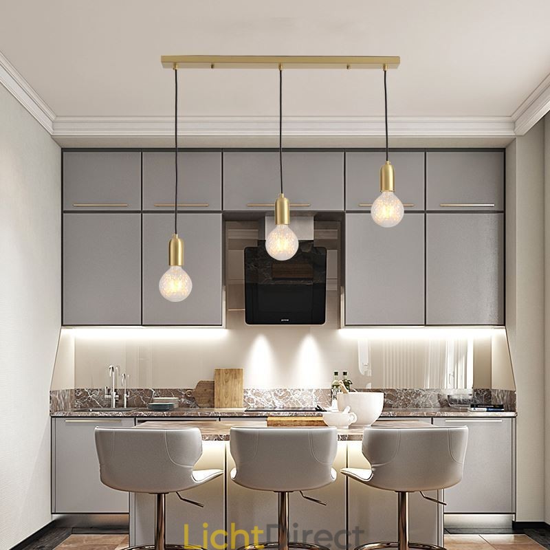 Nordic Brass 3 Hanglamp Cluster Licht Eiland Creatieve Minimalistische Verlichtingsarmatuur