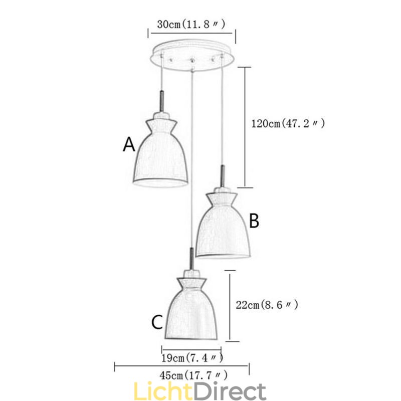 Nordic Simple Macaron Hanglamp Iron Arti Drie Lampen
