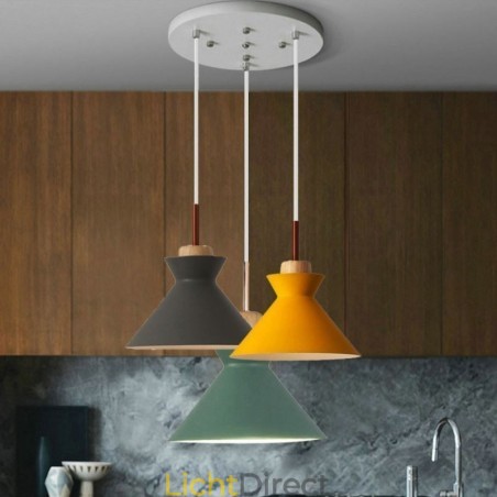 Nordic Macaron Island 3-lichts hanglamp, eenvoudig ijzer, Arti, drie lampen Nordic Macaron Island 3-lichts hanglamp, eenvoudig ijzer, Arti, drie lampen