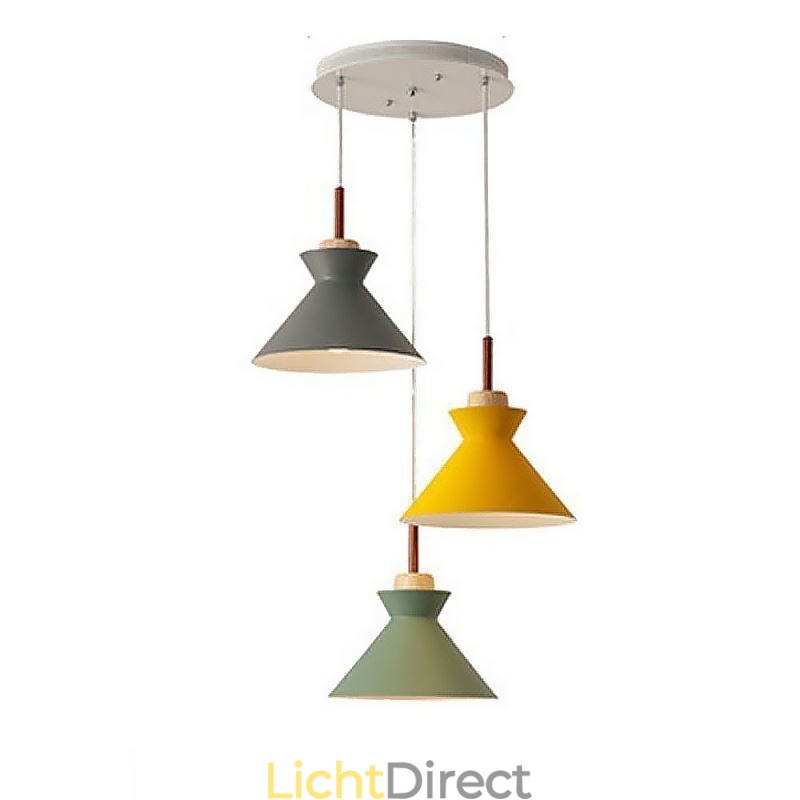 Nordic Macaron Island 3-lichts hanglamp, eenvoudig ijzer, Arti, drie lampen