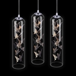 Glazen hanglamp Creatieve Scandinavische cilinderlamp Vlinderlamp