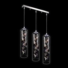 Glazen hanglamp Creatieve Scandinavische cilinderlamp Vlinderlamp