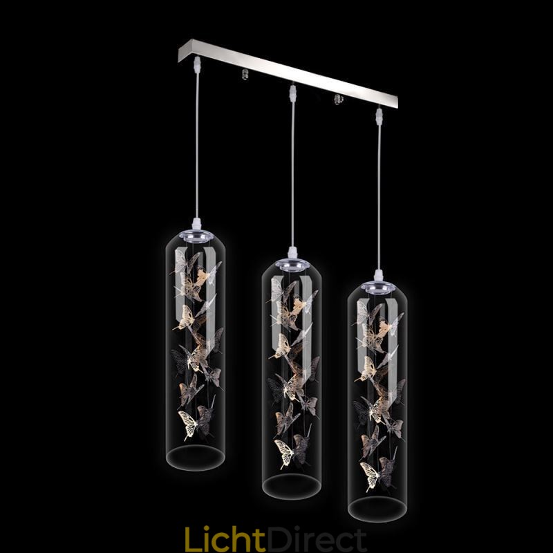 Glazen hanglamp Creatieve Scandinavische cilinderlamp Vlinderlamp