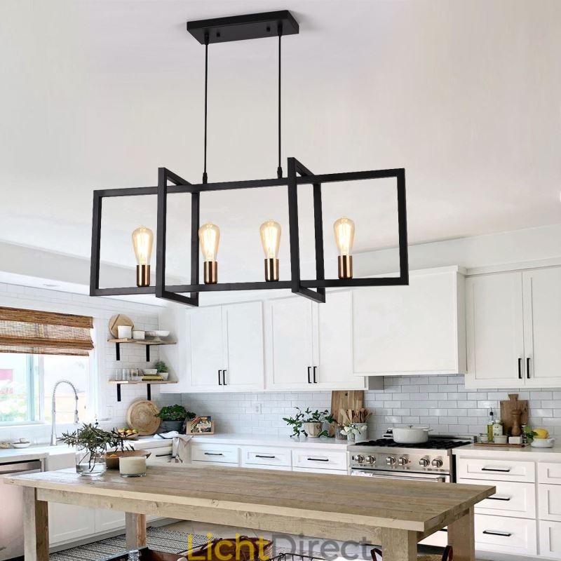 4-lichts hanglamp in industriële stijl Lightingway