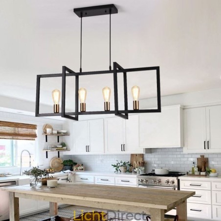 4-lichts hanglamp in industriële stijl Lightingway 4-lichts hanglamp in industriële stijl Lightingway