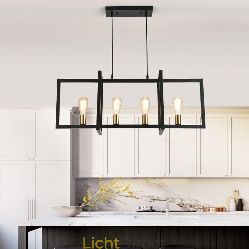 4-lichts hanglamp in industriële stijl Lightingway
