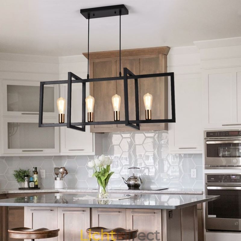 4-lichts hanglamp in industriële stijl Lightingway