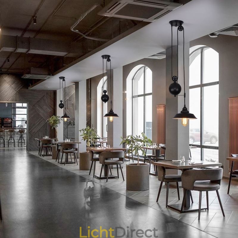 Industriële boerderij katrol hanglamp intrekbaar ontwerp verstelbare hoogte