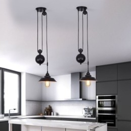 Industriële boerderij katrol hanglamp intrekbaar ontwerp verstelbare hoogte