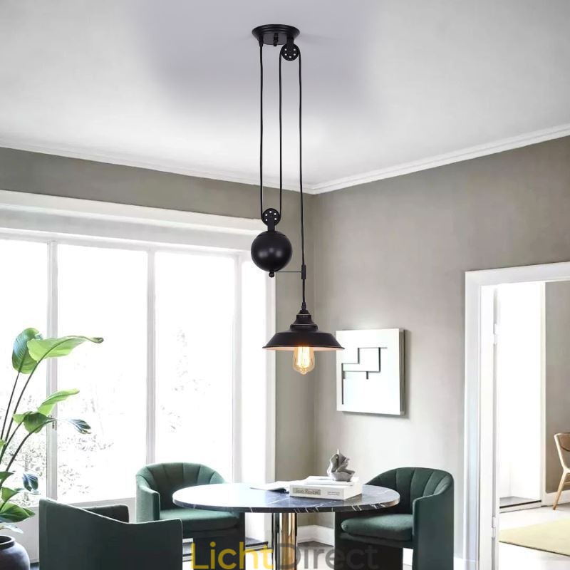 Industriële boerderij katrol hanglamp intrekbaar ontwerp verstelbare hoogte