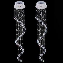 Kristallen hanglamp kroonluchterverlichting 1 lampen zilveren kap helder K9 kristal helix plafondlampen H120CM