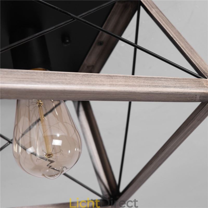 Vintage Trapeziumvormige Hanglamp Metaal Zwart Hanglamp