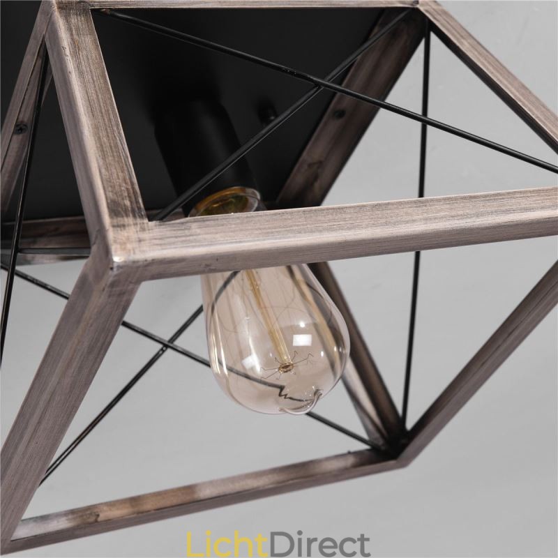 Vintage Trapeziumvormige Hanglamp Metaal Zwart Hanglamp