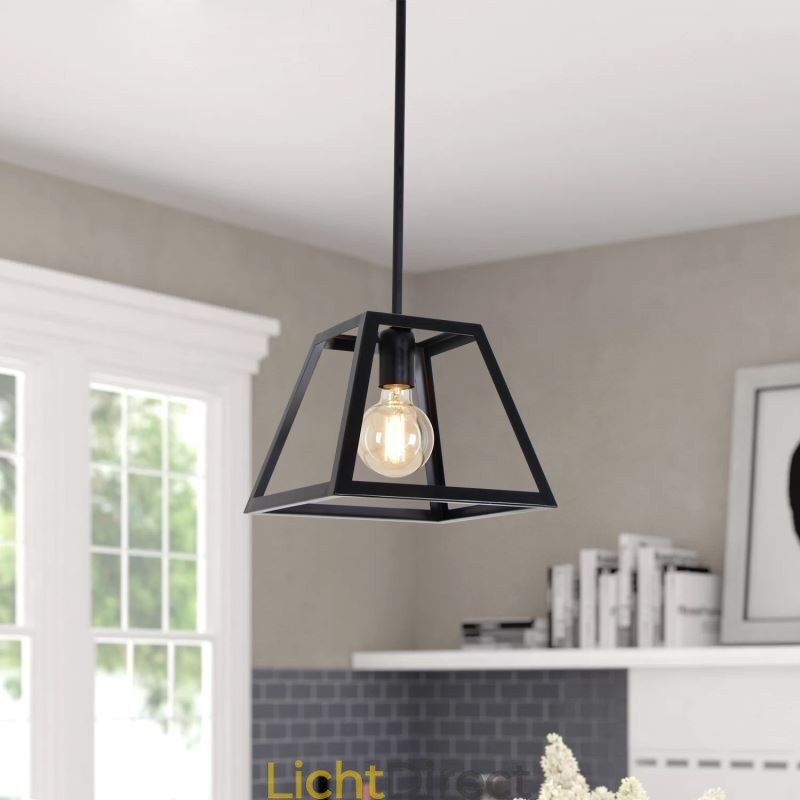 Rustieke boerderij hanglamp industriële mini metalen plafondlamp trapeziumvormige vorm eiland