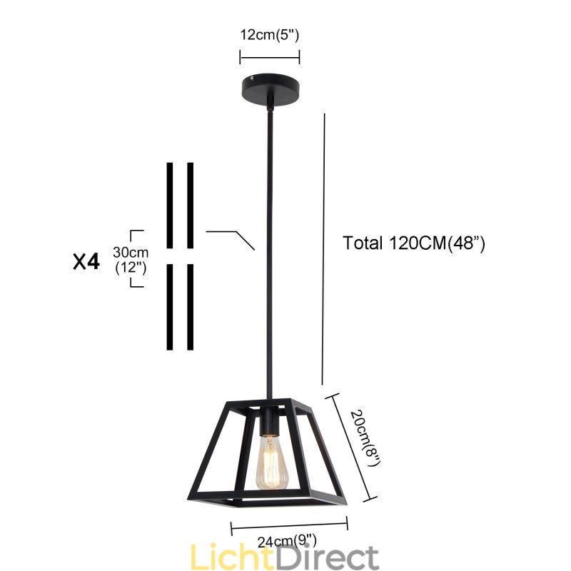 Rustieke boerderij hanglamp industriële mini metalen plafondlamp trapeziumvormige vorm eiland