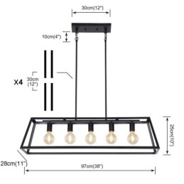 Industriële metalen hanglamp Trapeziumvormige plafondlamp