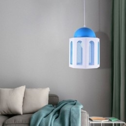 Kasteelvormige hanglamp, moderne blauwe en witte kleur
