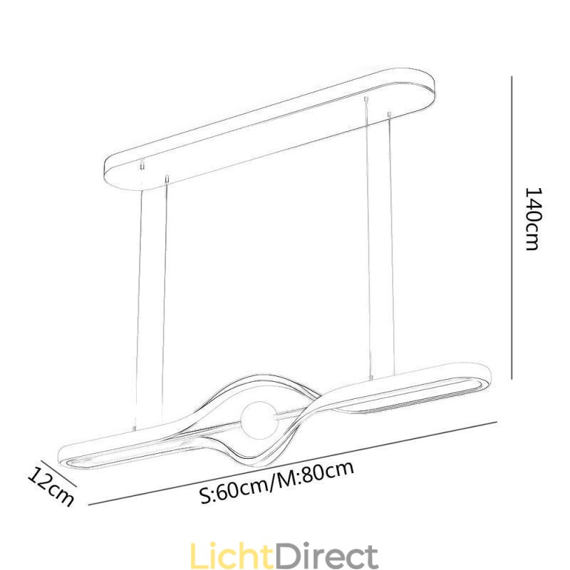 Moderne lineaire hanglamp met lange strip