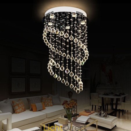 Moderne kristallen kroonluchter ronde regendruppel plafondlamp Moderne kristallen kroonluchter ronde regendruppel plafondlamp