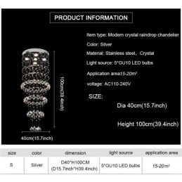 Kristallen kroonluchter eigentijds elegant plafondlamp armatuur duplex trap