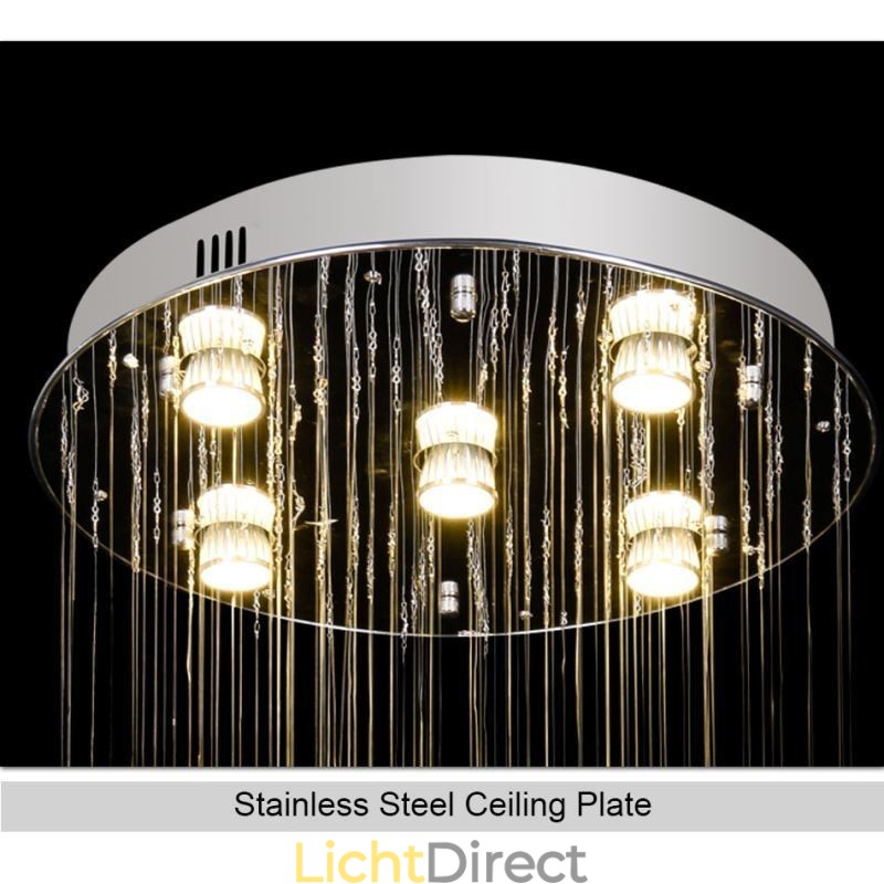 Kristallen kroonluchter eigentijds elegant plafondlamp armatuur duplex trap