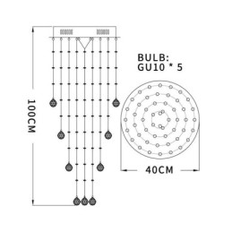 Kristallen kroonluchter eigentijds elegant plafondlamp armatuur duplex trap