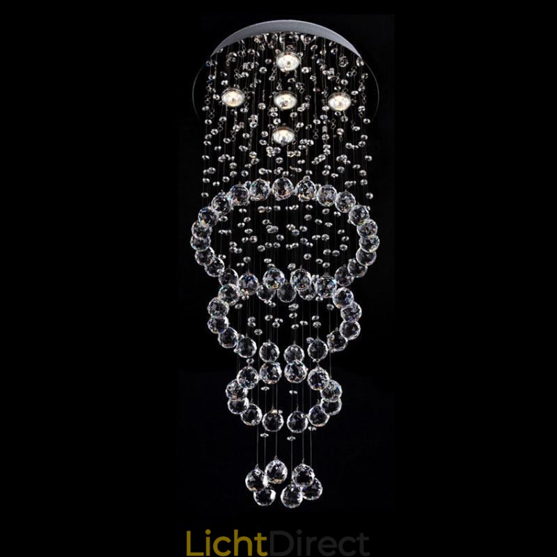 Kristallen kroonluchter eigentijds elegant plafondlamp armatuur duplex trap