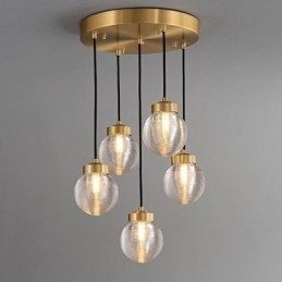 Amerikaanse Cluster Hanglamp Licht Luxe Glazen Bol Plafondlamp
