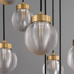 Amerikaanse Cluster Hanglamp Licht Luxe Glazen Bol Plafondlamp