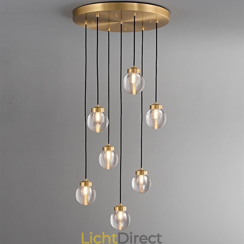 Amerikaanse Cluster Hanglamp Licht Luxe Glazen Bol Plafondlamp