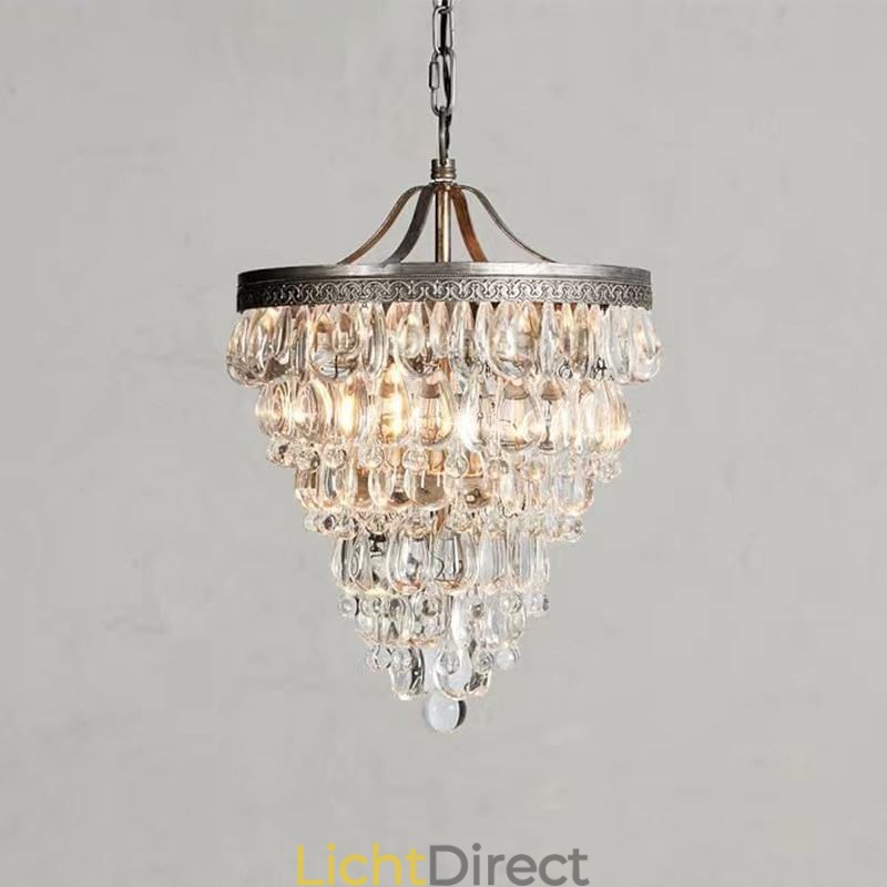 Amerikaanse Kristallen Plafondlamp Landelijke Retro Ronde Hanglamp